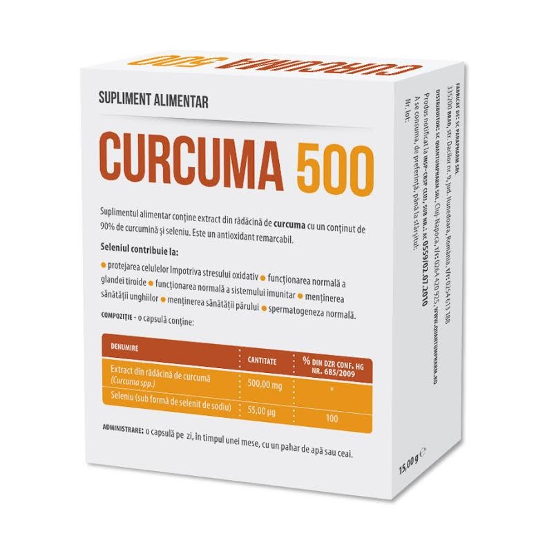 Curcuma 500 mg Parapharm – 30 capsule driedfruits.ro/ Capsule si comprimate